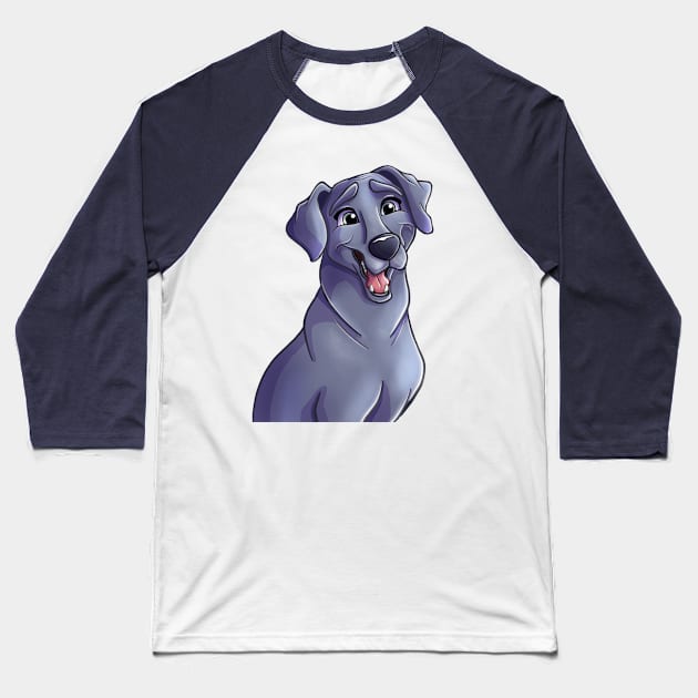 Grey Pup Baseball T-Shirt by Brittney Ann Art